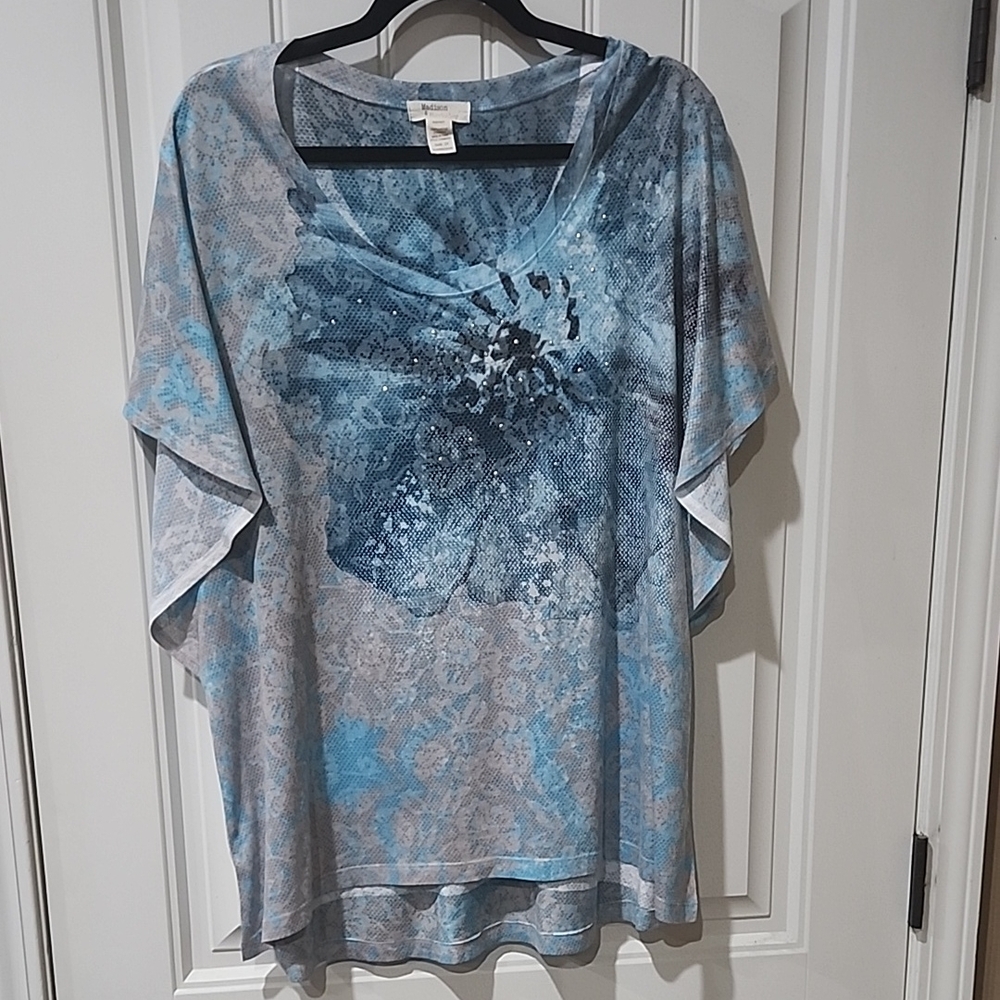 Blue Floral Women's Top
